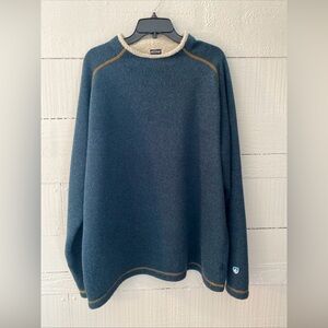 Kuhl Alfpaca Fleece Mock Neck Sweater Blue Rugged Outdoorsman Sportsman Mens 2XL